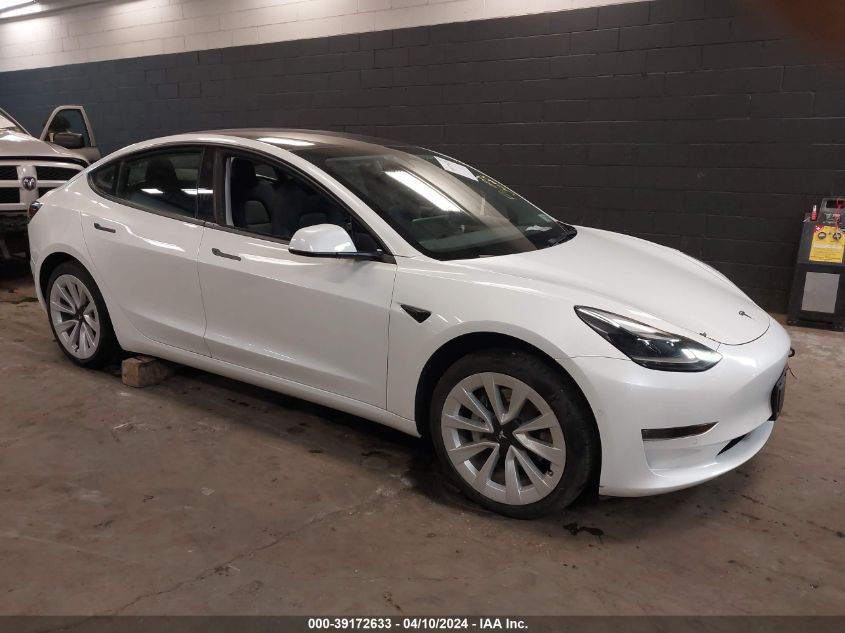 2022 Tesla Model 3 Long Range Dual Motor All-Wheel Drive VIN: 5YJ3E1EB5NF247666 Lot: 39172633