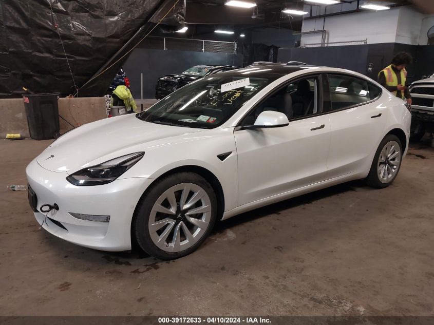 2022 Tesla Model 3 Long Range Dual Motor All-Wheel Drive VIN: 5YJ3E1EB5NF247666 Lot: 39172633