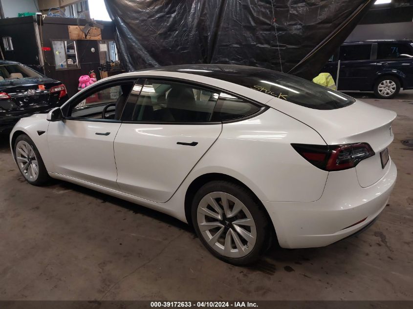 2022 Tesla Model 3 Long Range Dual Motor All-Wheel Drive VIN: 5YJ3E1EB5NF247666 Lot: 39172633