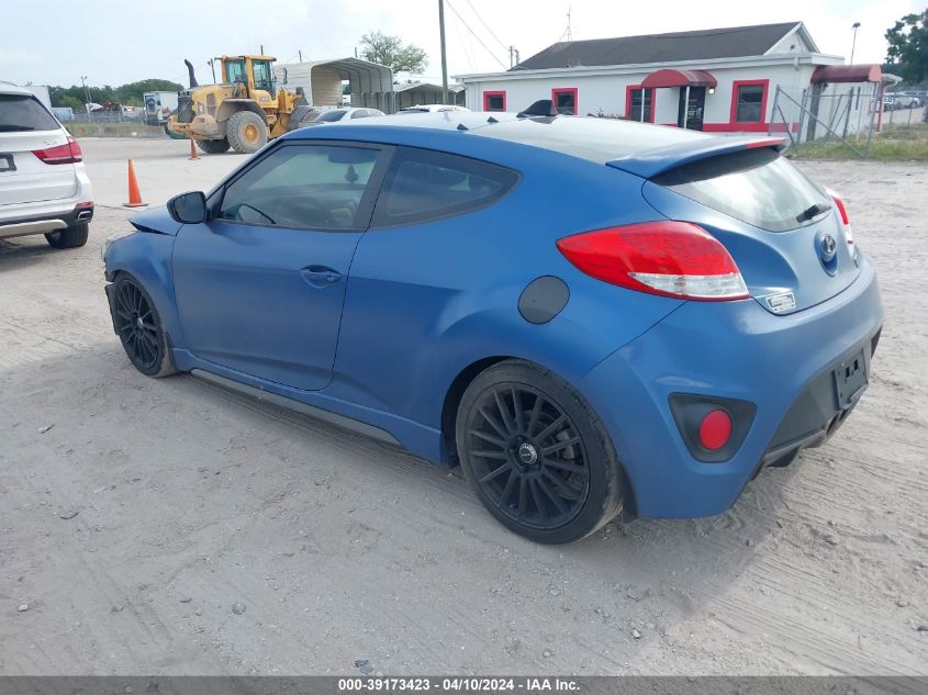 2016 Hyundai Veloster Turbo Rally Edition VIN: KMHTC6AE8GU255902 Lot: 39173423