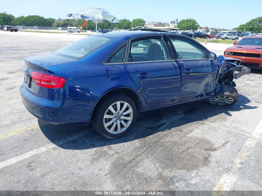 2014 Audi A4 2.0T Premium VIN: WAUAFAFL6EN000554 Lot: 39173530