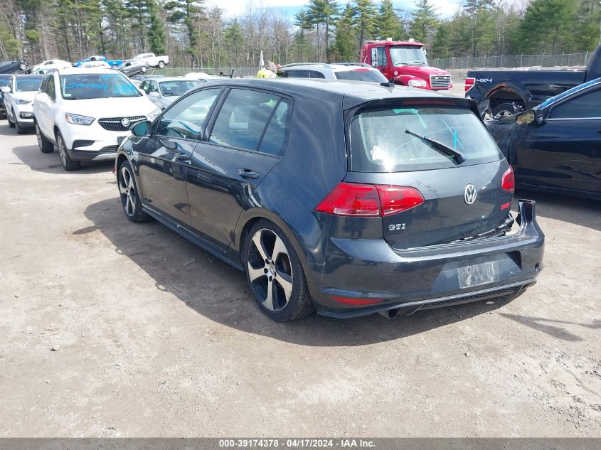 2016 Volkswagen Golf Gti Se 4-Door VIN: 3VW5T7AU9GM063142 Lot: 39174378