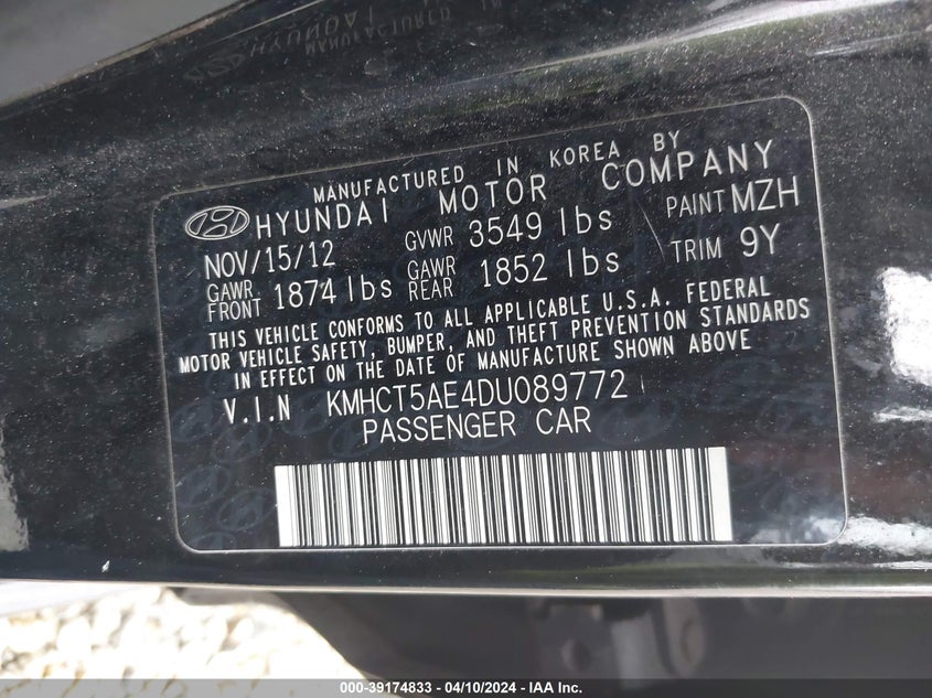 2013 HYUNDAI ACCENT GS - KMHCT5AE4DU089772