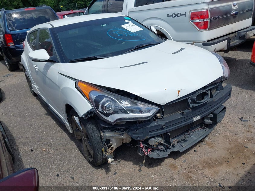 2014 Hyundai Veloster Turbo W/Black VIN: KMHTC6AE7EU198993 Lot: 39175186