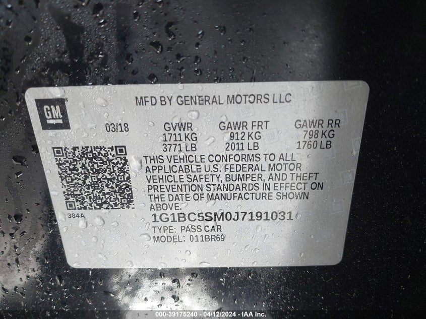 2018 CHEVROLET CRUZE LS - 1G1BC5SM0J7191031