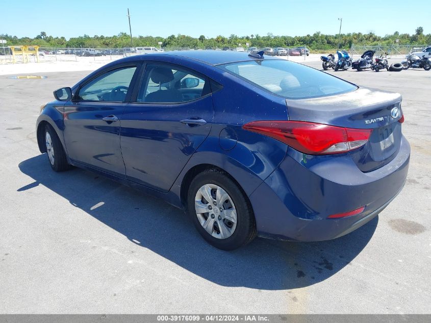 5NPDH4AE3GH739114 | 2016 HYUNDAI ELANTRA