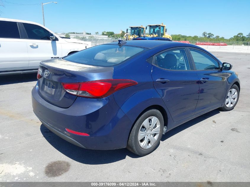 5NPDH4AE3GH739114 | 2016 HYUNDAI ELANTRA