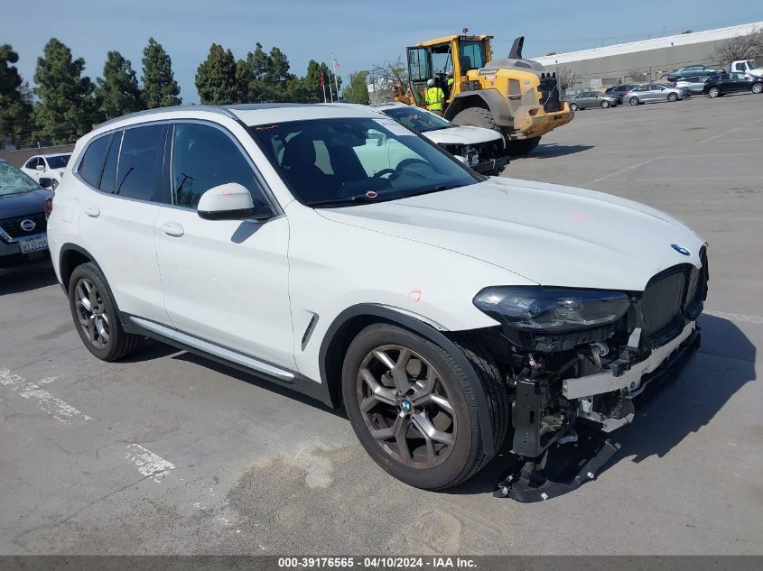 2022 BMW X3 XDRIVE30I - 5UX53DP04N9M34322