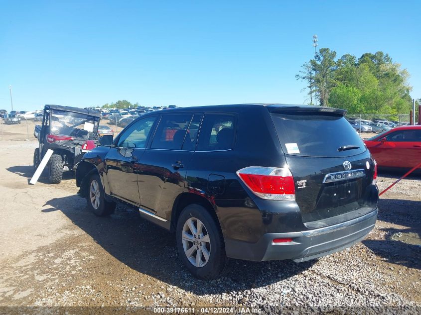 2013 Toyota Highlander Base V6 VIN: 5TDZK3EH2DS101660 Lot: 39176611