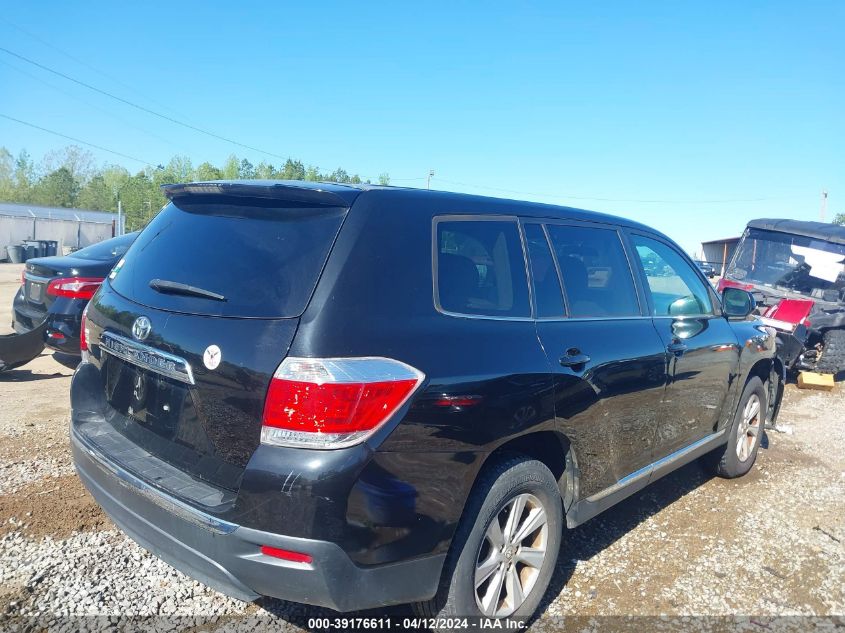 2013 Toyota Highlander Base V6 VIN: 5TDZK3EH2DS101660 Lot: 39176611