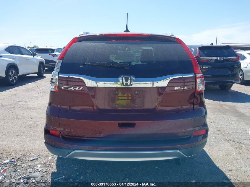 2016 Honda Cr-V Ex-L VIN: 2HKRM3H70GH529587 Lot: 39178553