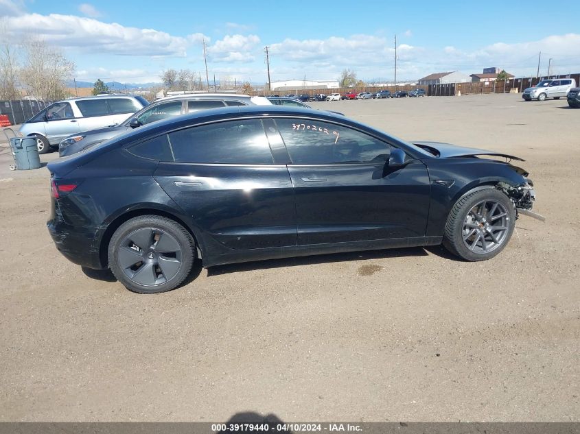 2022 Tesla Model 3 Long Range Dual Motor All-Wheel Drive VIN: 5YJ3E1EB1NF161318 Lot: 39179440