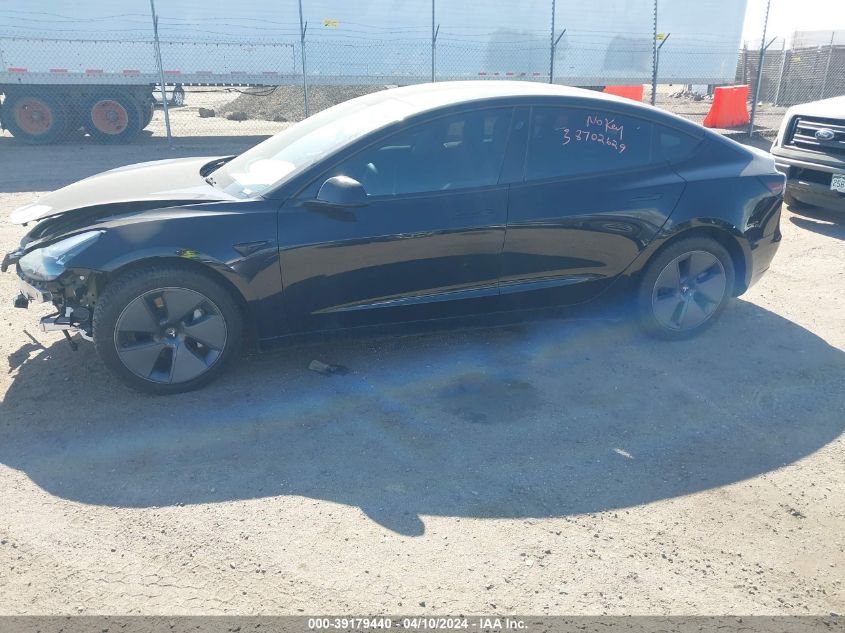 2022 Tesla Model 3 Long Range Dual Motor All-Wheel Drive VIN: 5YJ3E1EB1NF161318 Lot: 39179440