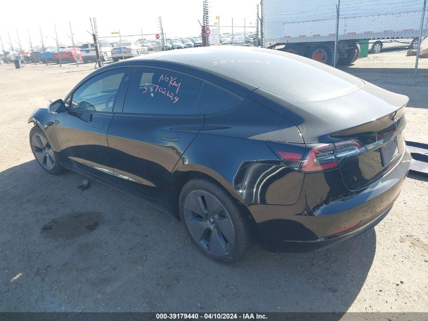 2022 Tesla Model 3 Long Range Dual Motor All-Wheel Drive VIN: 5YJ3E1EB1NF161318 Lot: 39179440