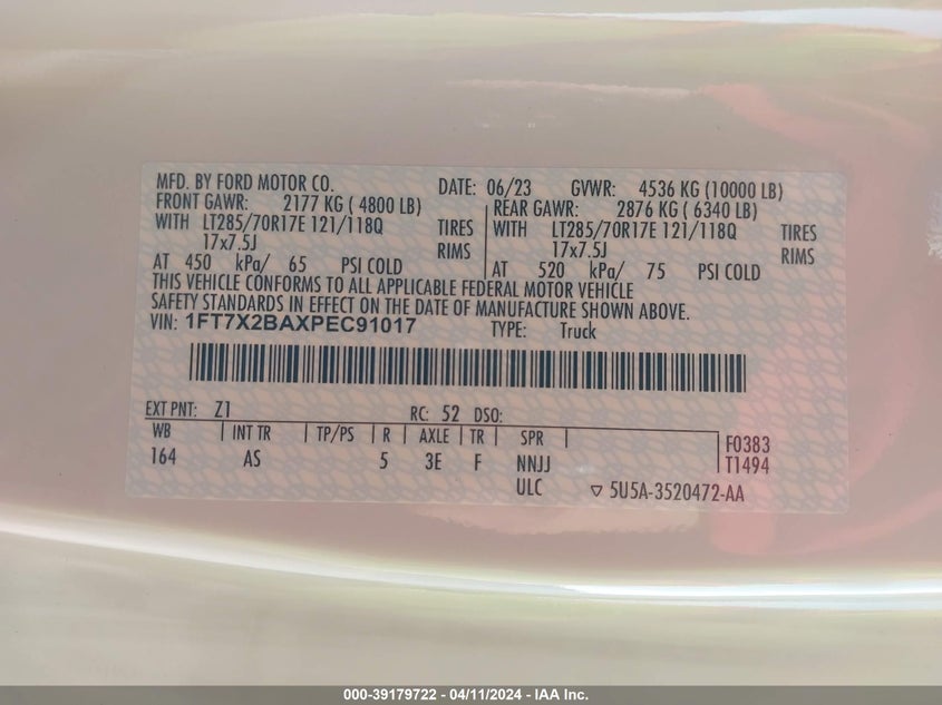 2023 FORD F-250 XL - 1FT7X2BAXPEC91017