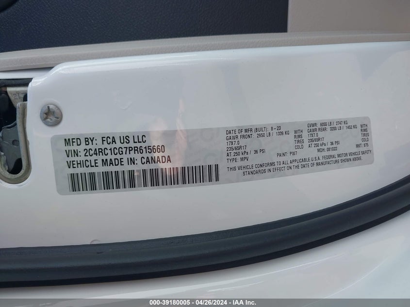 2023 CHRYSLER VOYAGER LX - 2C4RC1CG7PR615660