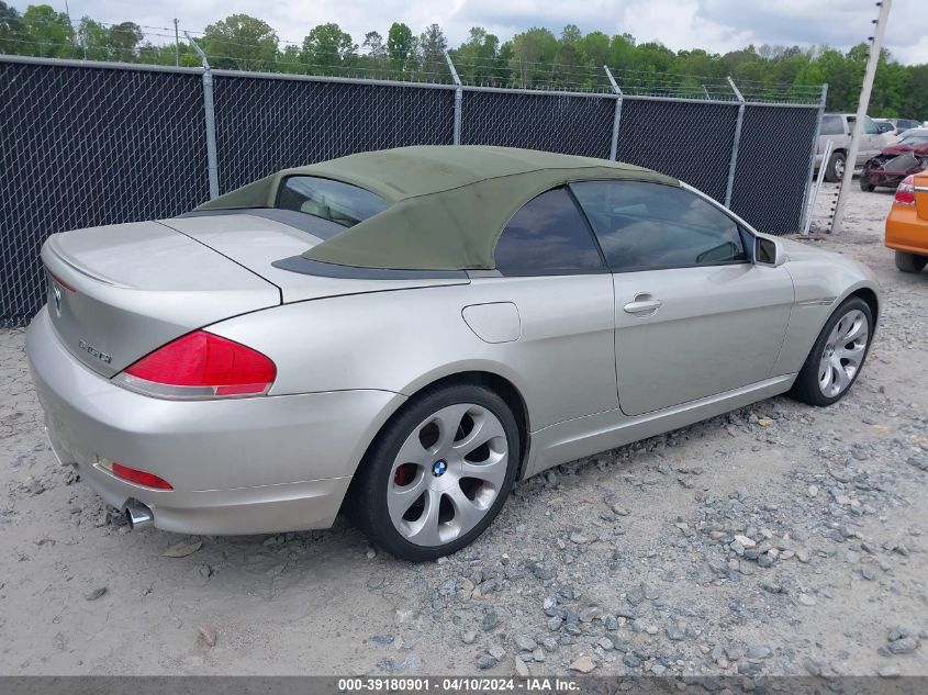 WBAEK73454B320610 | 2004 BMW 645CI