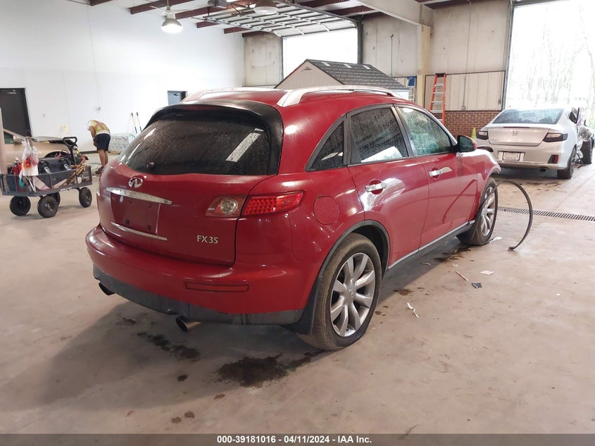 2004 Infiniti Fx35 VIN: JNRAS08W84X218806 Lot: 39181016