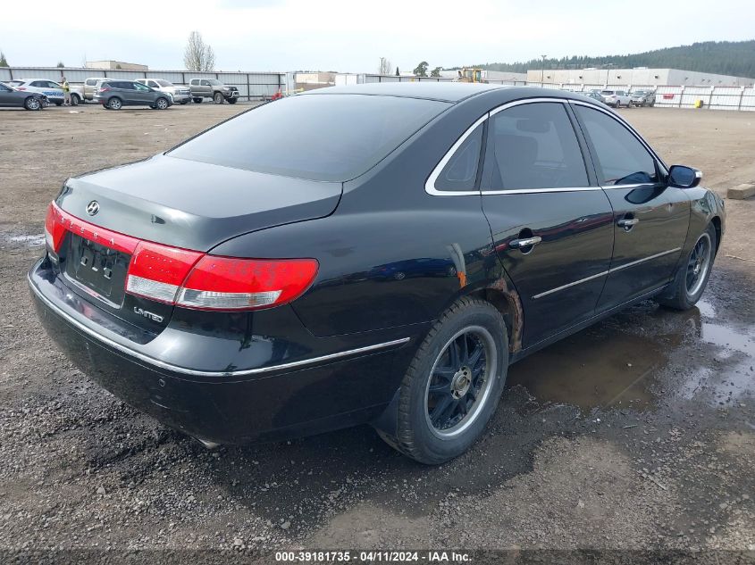 2007 Hyundai Azera Limited/Se VIN: KMHFC46F67A186034 Lot: 39181735