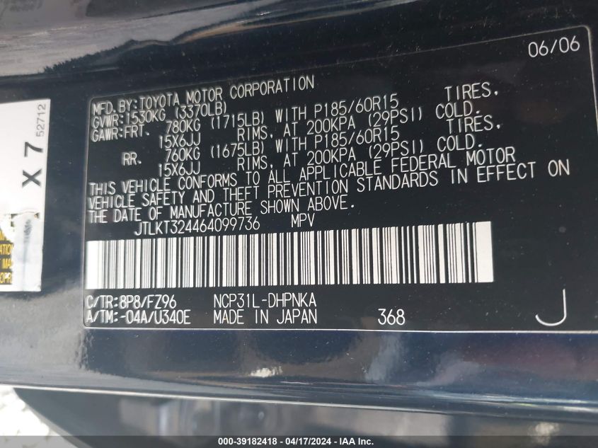 2006 Scion Xb VIN: JTLKT324464099736 Lot: 48440774