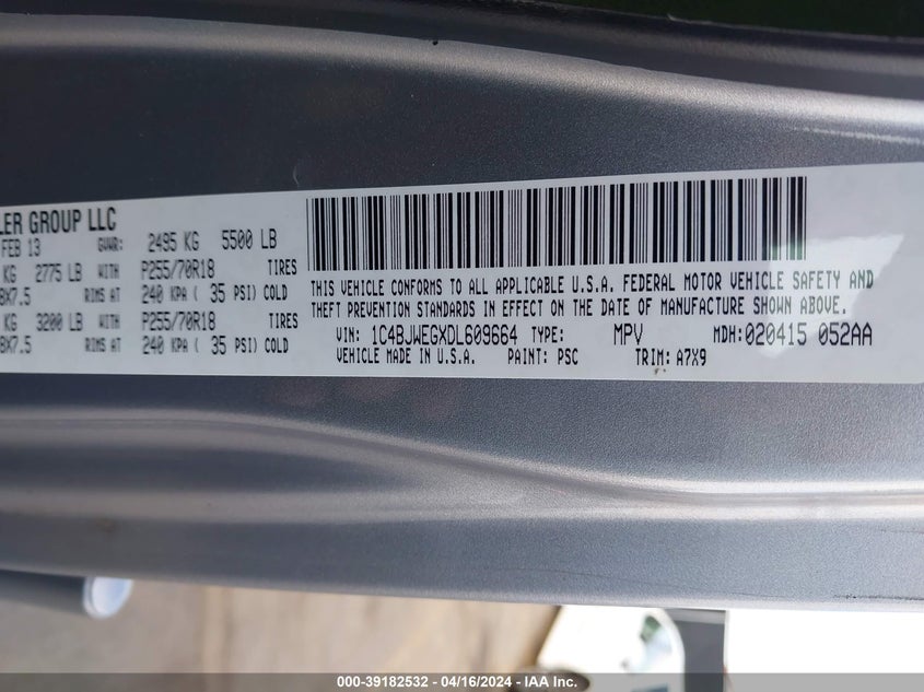 2013 JEEP WRANGLER UNLIMITED SAHARA - 1C4BJWEGXDL609664