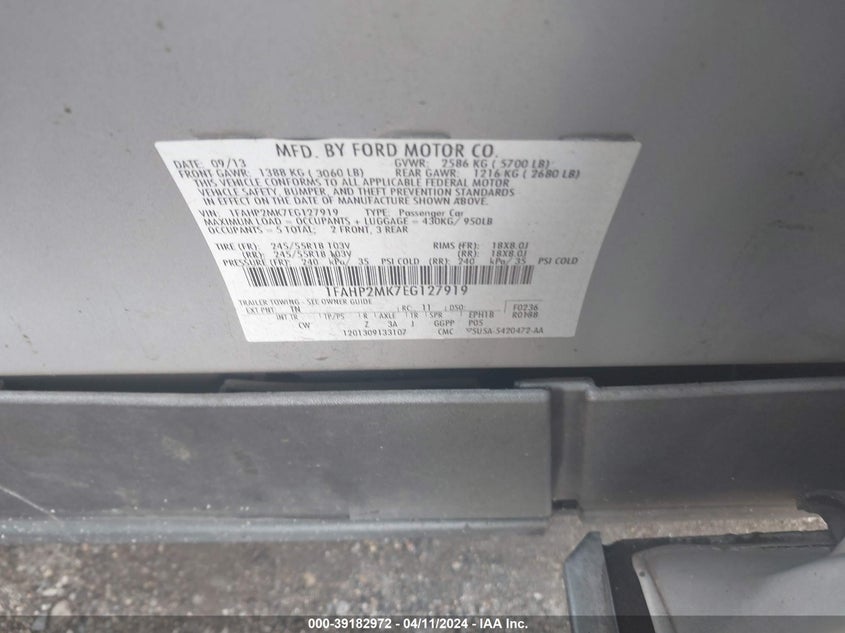 2014 FORD POLICE INTERCEPTOR - 1FAHP2MK7EG127919