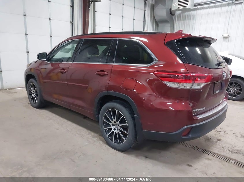VIN 5TDJZRFH5HS359882 2017 TOYOTA HIGHLANDER SE