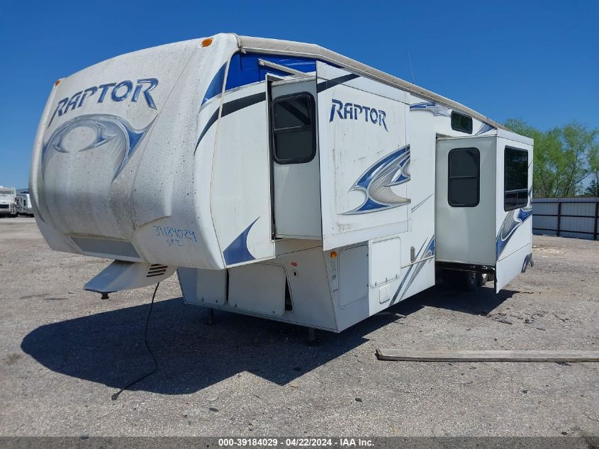 2010 Keystone Rv Raptor Toy Hauler Se VIN: 4YDF4003XAR801490 Lot: 39184029