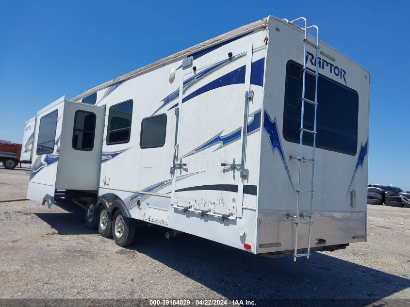 2010 Keystone Rv Raptor Toy Hauler Se VIN: 4YDF4003XAR801490 Lot: 39184029