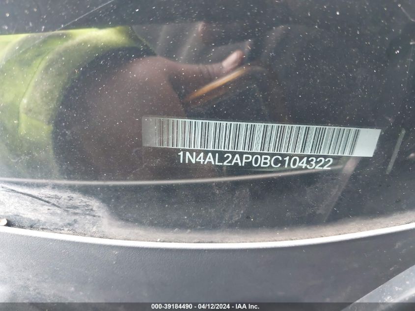 1N4AL2AP0BC104322 | 2011 NISSAN ALTIMA