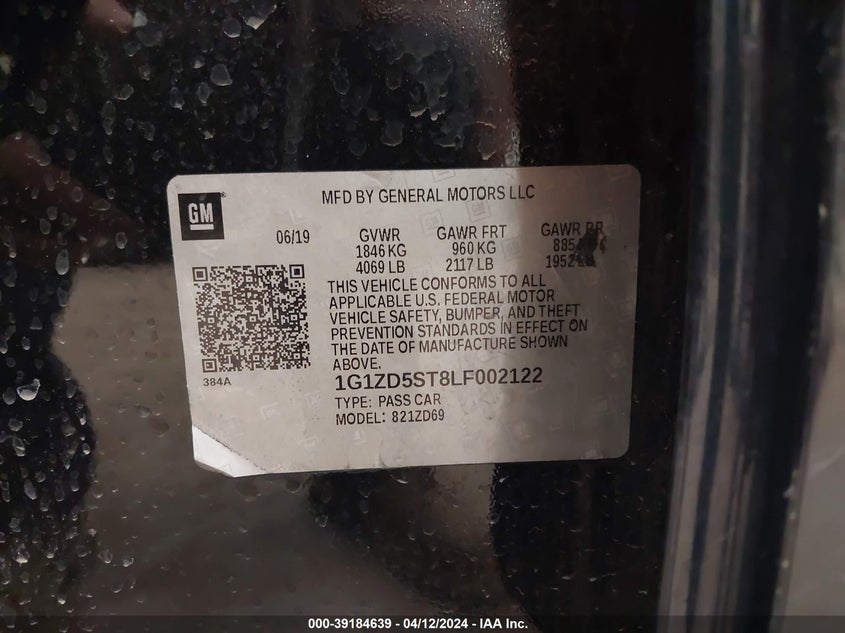 2020 CHEVROLET MALIBU FWD LT - 1G1ZD5ST8LF002122