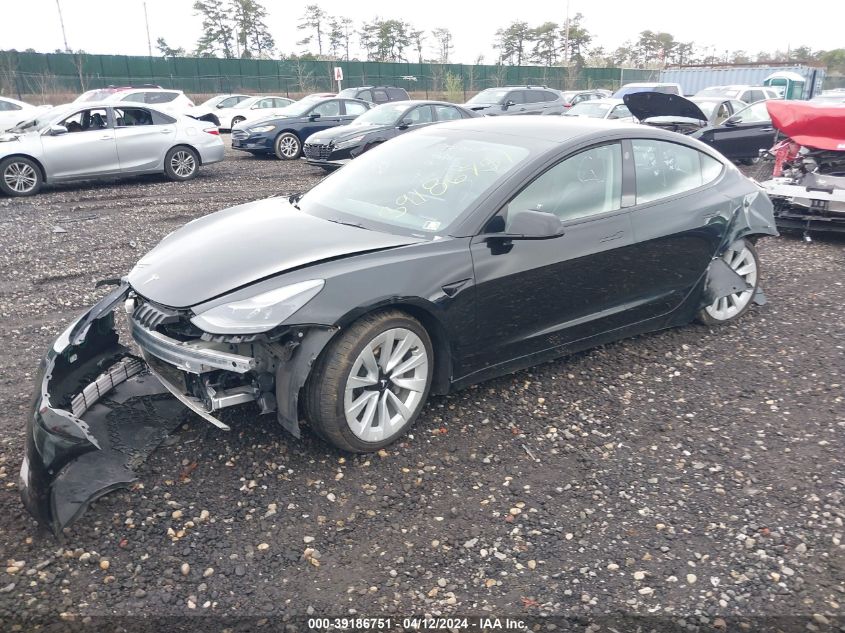 5YJ3E1EA4NF286112 | 2022 TESLA MODEL 3