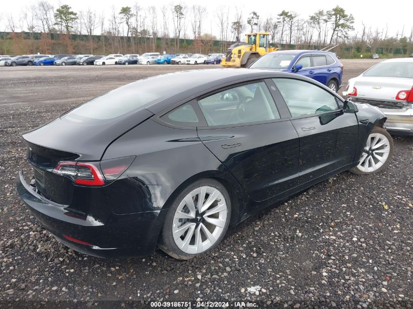 5YJ3E1EA4NF286112 | 2022 TESLA MODEL 3