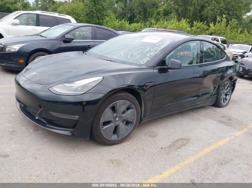 2022 Tesla Model 3 Long Range Dual Motor All-Wheel Drive VIN: 5YJ3E1EB7NF272648 Lot: 39186862