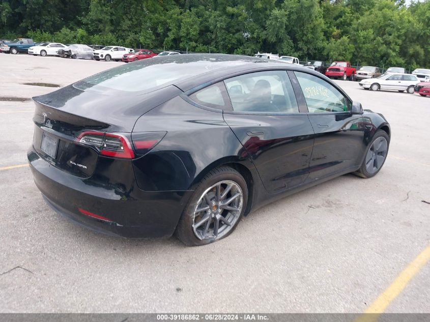 2022 Tesla Model 3 Long Range Dual Motor All-Wheel Drive VIN: 5YJ3E1EB7NF272648 Lot: 39186862