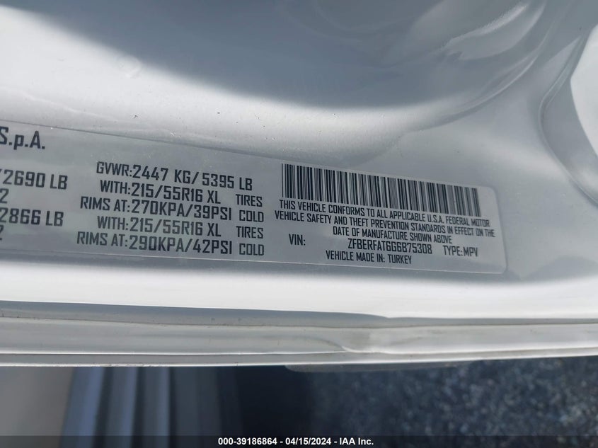 2016 RAM PROMASTER CITY - ZFBERFAT6G6B75308