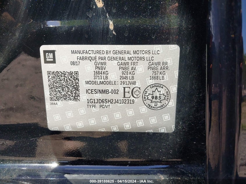 2018 CHEVROLET SONIC LT - 1G1JD6SH2J4102319