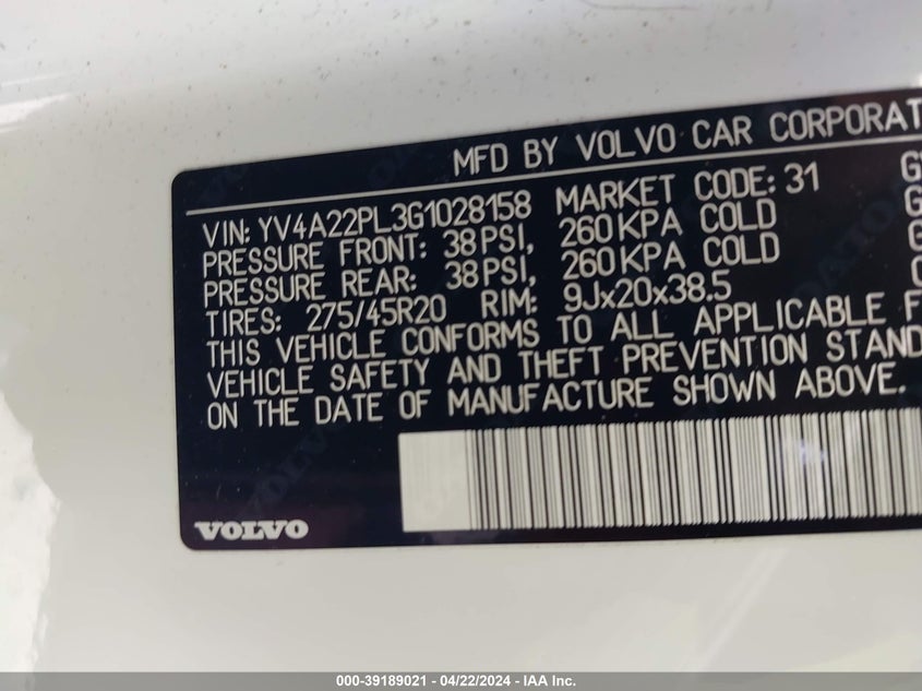 2016 VOLVO XC90 T6 INSCRIPTION - YV4A22PL3G1028158