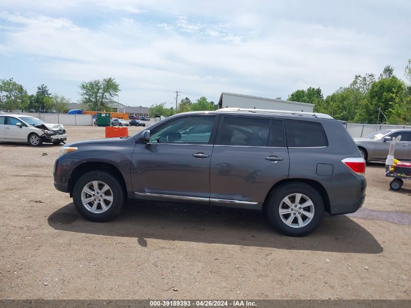 2013 Toyota Highlander Base V6 VIN: 5TDZK3EH2DS095746 Lot: 39189393