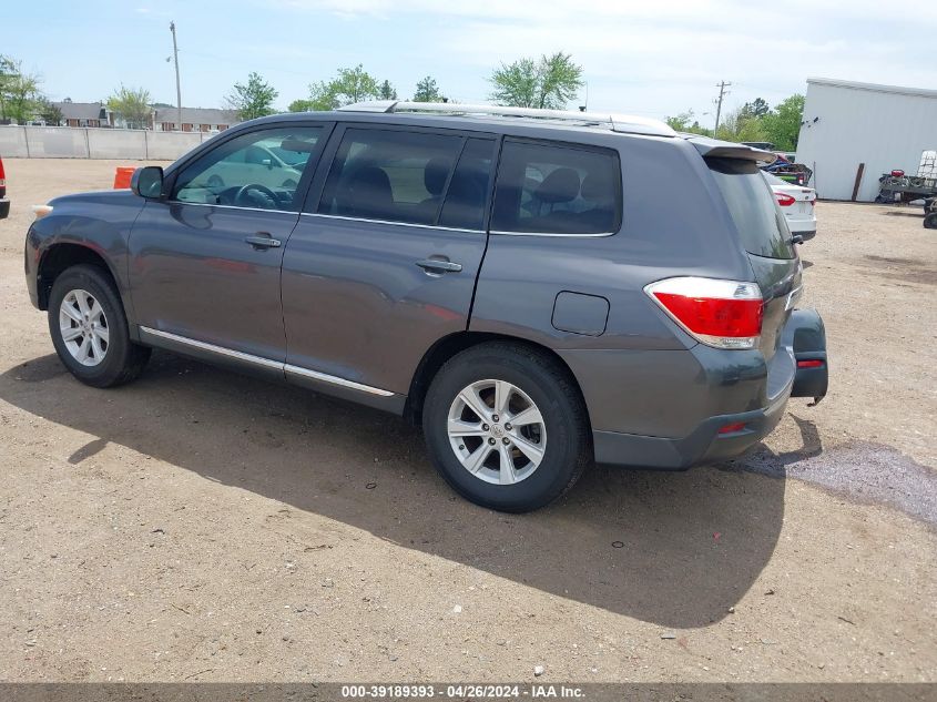 2013 Toyota Highlander Base V6 VIN: 5TDZK3EH2DS095746 Lot: 39189393