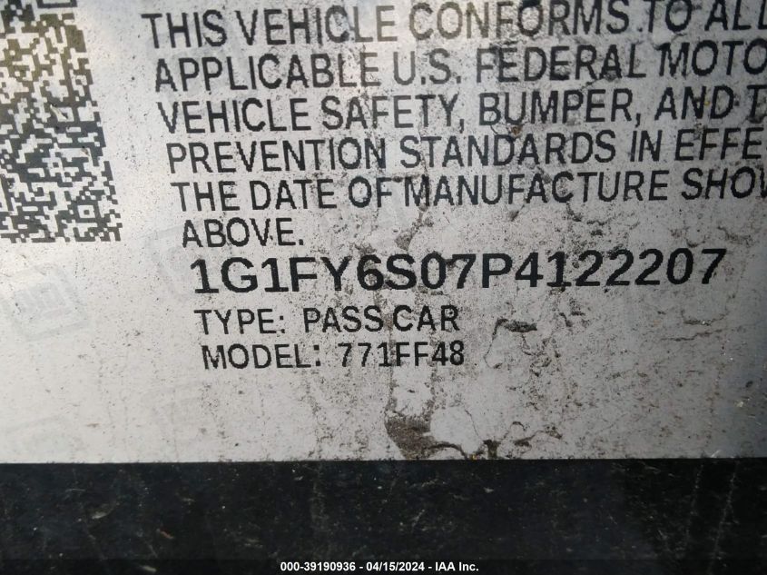 1G1FY6S07P4122207 | 2023 CHEVROLET BOLT EUV