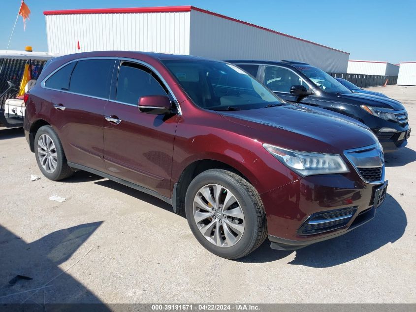 2014 Acura Mdx Technology Pkg W/Entertainment Pkg VIN: 5FRYD4H60EB014771 Lot: 39191671