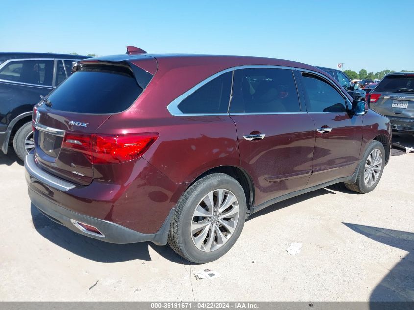 2014 Acura Mdx Technology Pkg W/Entertainment Pkg VIN: 5FRYD4H60EB014771 Lot: 39191671