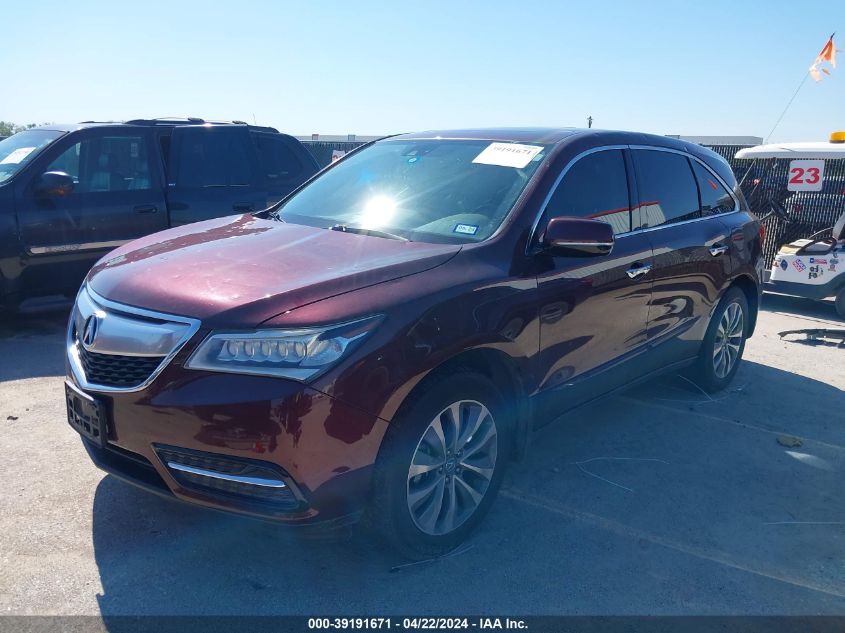 2014 Acura Mdx Technology Pkg W/Entertainment Pkg VIN: 5FRYD4H60EB014771 Lot: 39191671