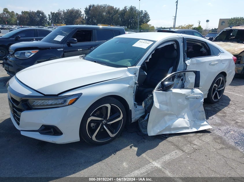 VIN 1HGCV1F30MA057516 2021 HONDA ACCORD SPORT