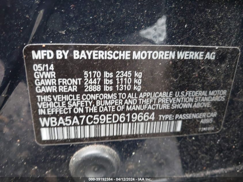 WBA5A7C59ED619664 | 2014 BMW 528I