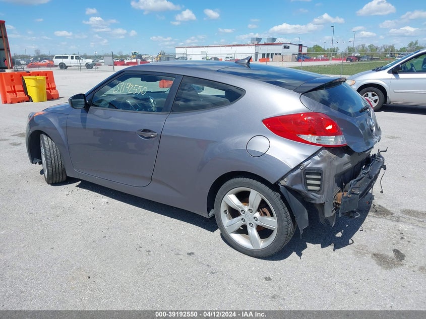 2012 Hyundai Veloster Base W/Black VIN: KMHTC6AD5CU079795 Lot: 39192550