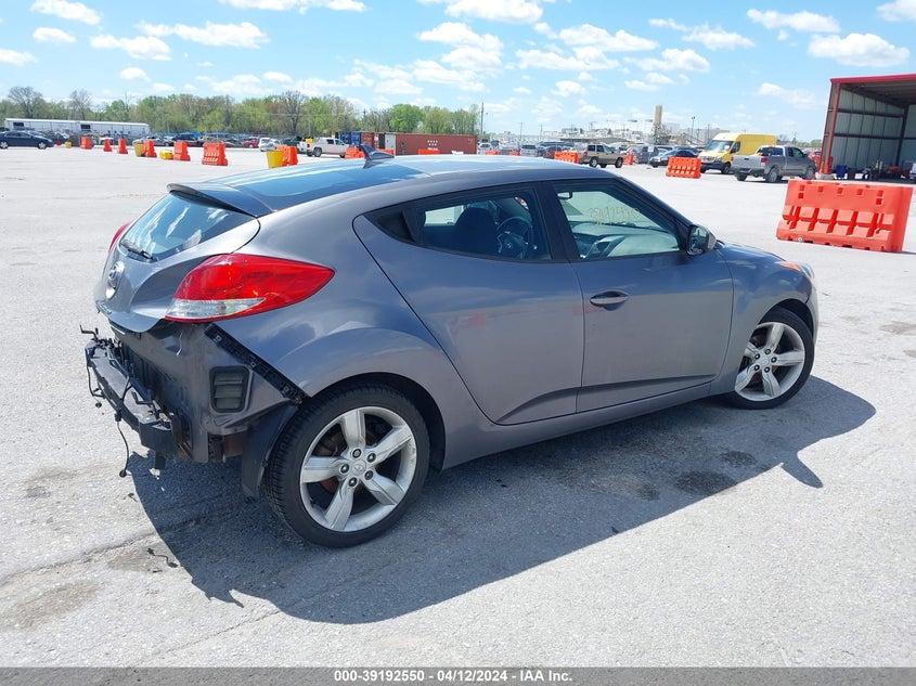 2012 Hyundai Veloster Base W/Black VIN: KMHTC6AD5CU079795 Lot: 39192550