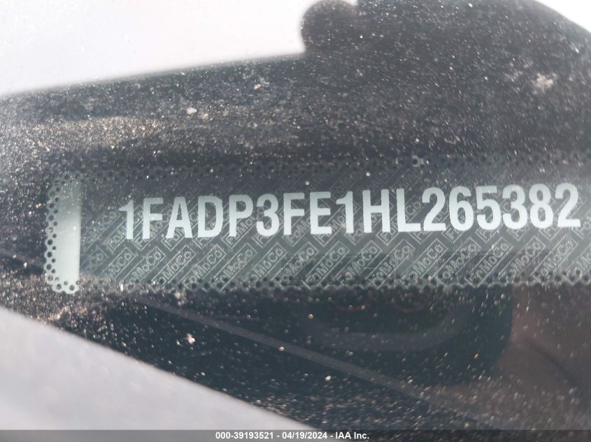 2017 Ford Focus Se VIN: 1FADP3FE1HL265382 Lot: 39193521