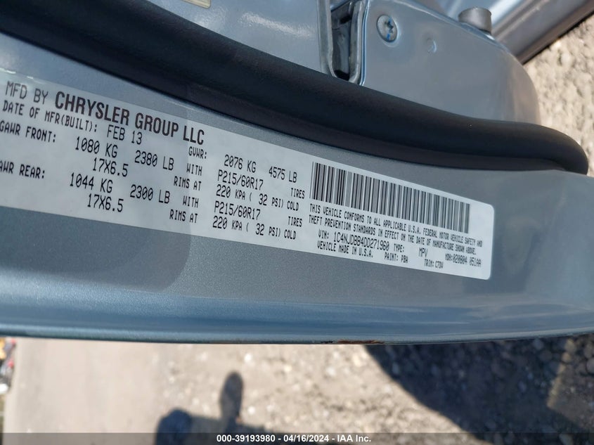 2013 JEEP COMPASS SPORT - 1C4NJDBB4DD271960